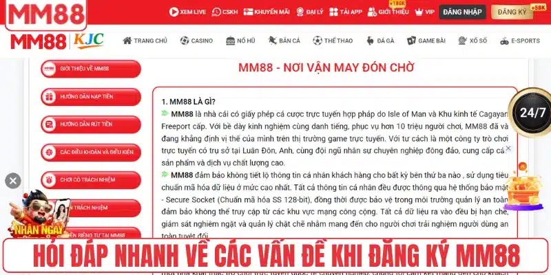 Hỏi đáp nhanh về các vấn đề khi đăng ký MM88